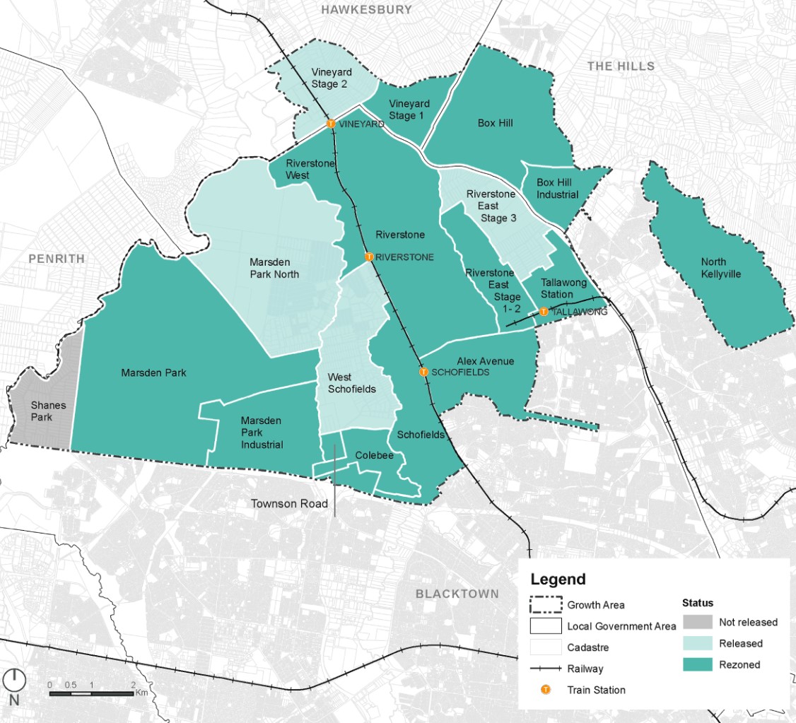 Map of the North West Growth Area – Box Hill and Box Hill Industrial Rezone